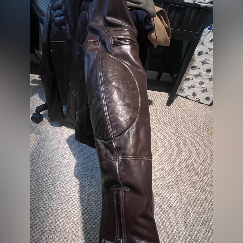 Ralph Lauren Men's Dark Brown Leather Jacket - Picture 7 of 8